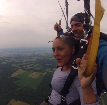 Karen while paragliding